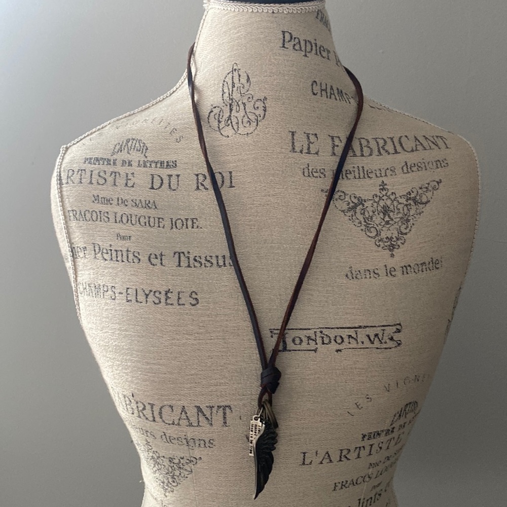 17” leather necklace